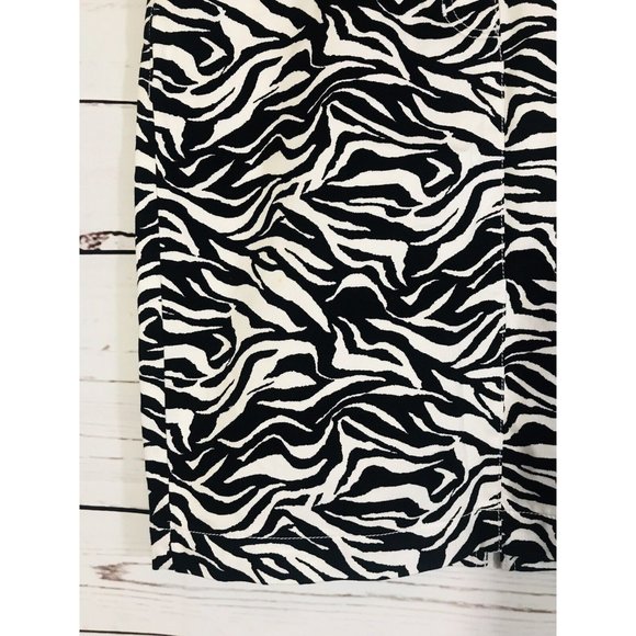 Jones NY Sport Womens Sz 6 Zebra Print Stretch Flat Front 5 Pocket Animal - Picture 3 of 7
